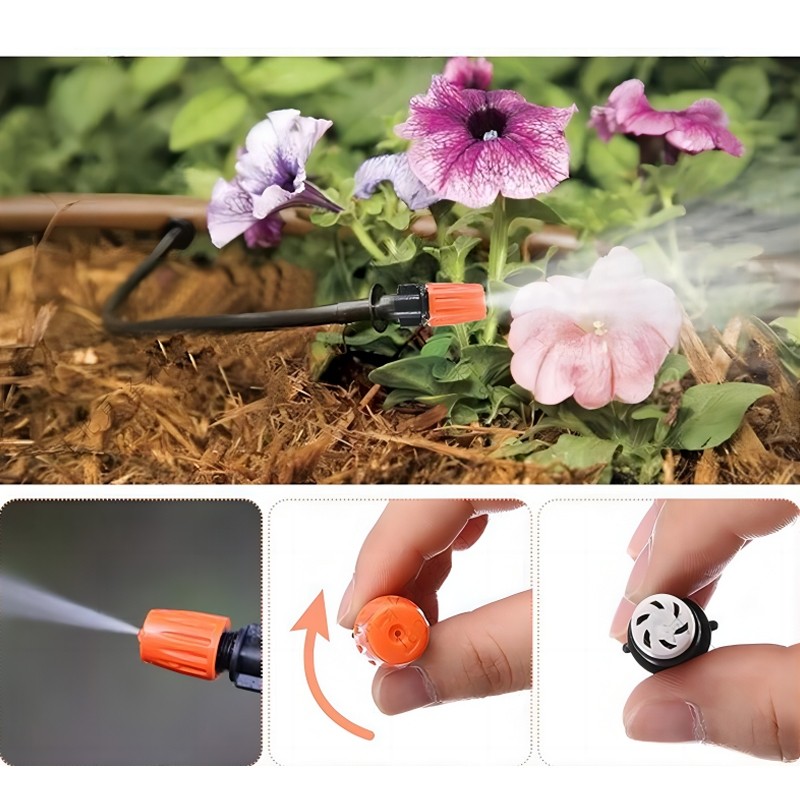 KS พร้อมส่ง หัวพ่นหมอก หัวพ่นละอองน้ำ ชุดสเปรย์  5/10/20/40 เมตร หัวพ่นหมอกสีส้มแบบปรับ มีให้เลือก 4 สเปค - รูปที่ 4