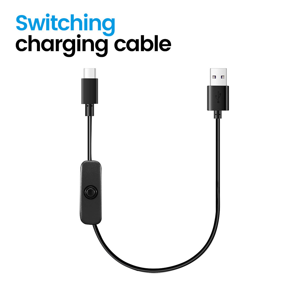 ปุ่ม USB to Type-c สําหรับเปิดและปิดสาย Halfway USB to Type-c สายชาร์จพร้อมสวิตช์สายต่อลวด