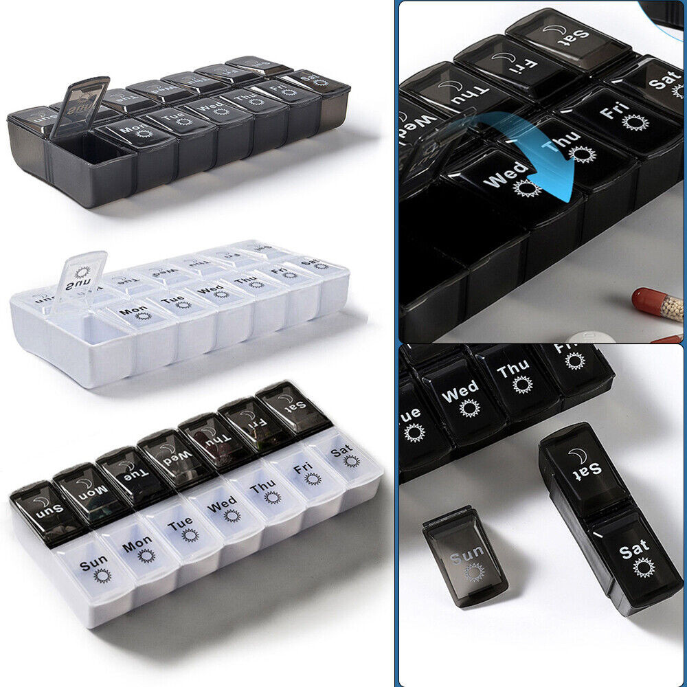 14Slot 7Day Pill Box Dispenser Medicine AM/PM Medication Organiser Week Case
