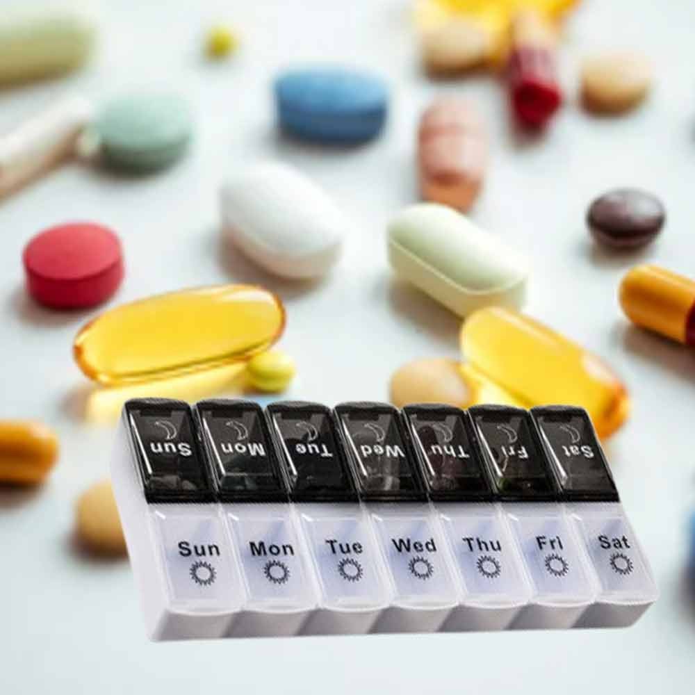 14Slot 7Day Pill Box Dispenser Medicine AM/PM Medication Organiser Week Case