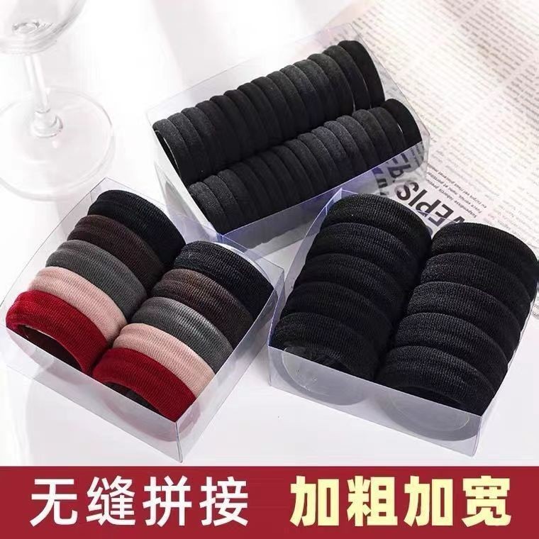 耐用加粗宽皮筋高马尾绑头发盘发无痕高弹力发绳发圈无接缝头绳Durable, thick, wide rubber band, high ponytail tie, hair bun20250211 - รูปที่ 3