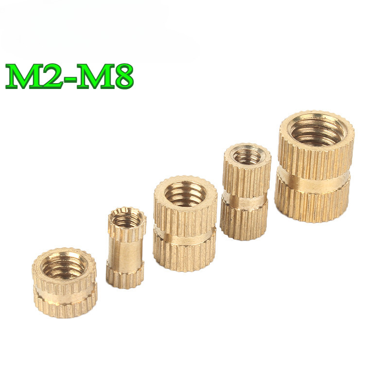 [MDX] Double-way ทรงกระบอก Knurled Nut ฉีดทองแดงอ่อนนุชดอกไม้ทองแดงชิ้นส่วนล่วงหน้าชิ้นส่วนฝังทองแดง M2/M2.5
