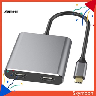 Skym* 4 in1 อะแดปเตอร์แปลง Type C เป็น HDMI คู่ USB 30 4K สําหรับ MacBook Pro