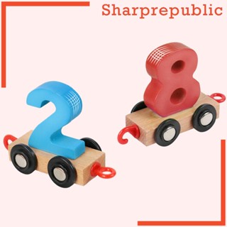 [Sharprepublic] ของเล่นรถไฟไม้ ตัวเลข เสริมการเรียนรู้ สําหรับเด็กผู้ชาย ผู้หญิง อายุ 1 2 3 ปี