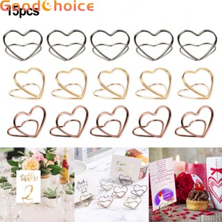 Heart Card Holder Wedding Decor 15pcs Gold/Rose Gold/Silver Table Number Stands