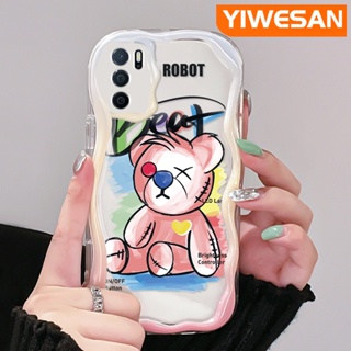 เคสโทรศัพท์มือถือแบบนิ่ม ใส กันกระแทก ลายการ์ตูนหมีน่ารัก สีชมพู สําหรับ OPPO A16 A16s A54s A54 A55