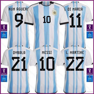 เสื้อกีฬาแขนสั้น ลายทีมชาติฟุตบอล Argentina NP2 22-23 World Cup Messi Di Maria Martinez Dybala Aguero PN2