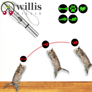 WILLIS Multi Pattern Lazer Pointer Aluminium Alloy Pet Training Tool Cat Toys Cat Supplies Green/Red Light Laser Projection Kitten Scratching USB Charging Interactive Light Toy/Multicolor