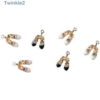 Twinkle จี้รูปรองเท้าบัลเล่ต์ ประดับคริสตัล พลอยเทียม หลากสี 25x16 มม. สําหรับทําเครื่องประดับ สร้อยคอ DIY 30 ชิ้น