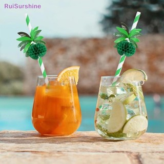 Ruisurshine หลอดกระดาษ ลายนางเงือก สไตล์ฮาวาย สําหรับตกแต่งปาร์ตี้วันเกิดเด็ก 1 ปี