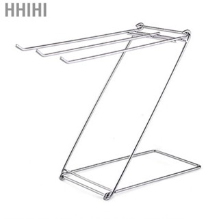 Hhihi Floor Towel Rack  Stainless Steel Foldable Holder 3 Bars for Home Accessories