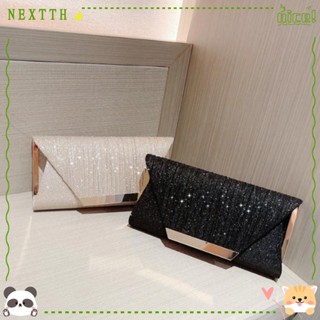 Nextth กระเป๋าคลัทช์ สะพายไหล่ ปักเลื่อม สีแอปริคอท แฟชั่นสําหรับสตรี