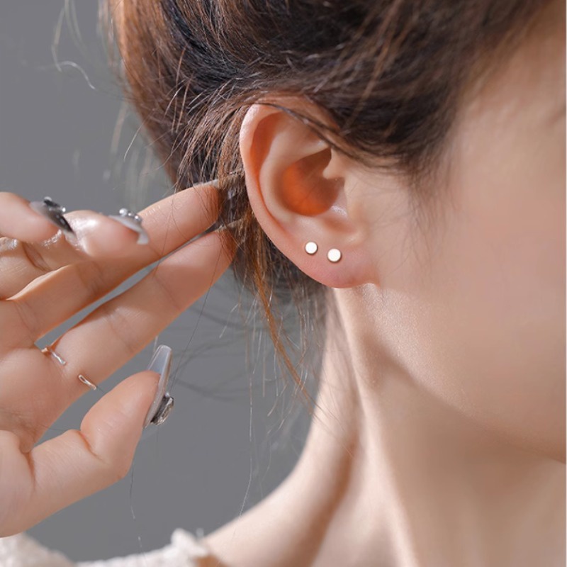 Roselife ต่างหูสเตนเลส แบบเจาะ ทรงดัมเบล ใช้แล้วไม่แพ้ สําหรับผู้หญิง และผู้ชาย - รูปที่ 5