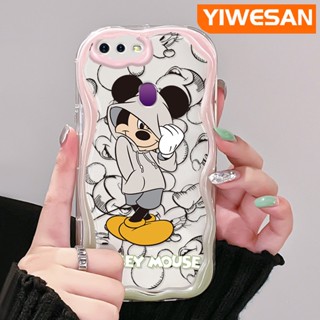 เคสโทรศัพท์มือถือ ซิลิโคนใส กันกระแทก ลายการ์ตูนมิกกี้เมาส์ สีครีม สําหรับ OPPO F9 F9 Pro A7x Realme U1 2 Pro