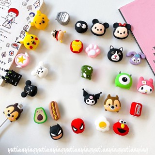 ตัวถนอมสายชาร์จ USB ลายการ์ตูน Disney Mickey Minnie Winnie Bear น่ารัก สร้างสรรค์ สําหรับโทรศัพท์มือถือทุกรุ่น