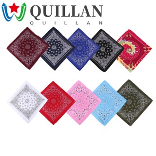 Quillan ผ้าเช็ดหน้าผู้ชาย ผ้าฝ้าย Paisley Head Wrap สายรัดข้อมือ ผ้าพันคอฮิปฮอป