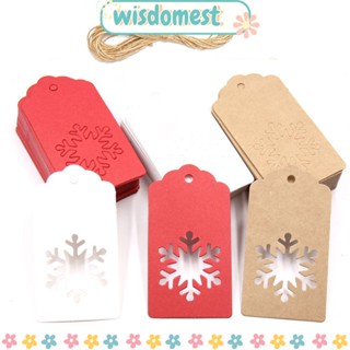 Wisdomest ป้ายแท็กกระดาษคราฟท์ ลายคริสต์มาส DIY สําหรับแขวนตกแต่งการ์ด ห่อของขวัญ 50 ชิ้น