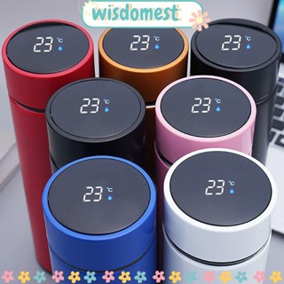 Wisdomest ขวดน้ําสเตนเลส 500 มล. พร้อมหน้าจอดิจิทัล ไล่โทนสี ของขวัญคริสต์มาส