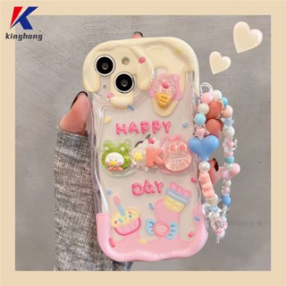 เคสโทรศัพท์มือถือ กันกระแทก ขอบโค้ง ลายเป็ด ไอศกรีม กระต่าย หัวใจ 3D พร้อมสายคล้องมือ สําหรับ Realme C15 C55 C21 C11 2021 C21Y C30 C30S C31 C33 C35 C25 C20