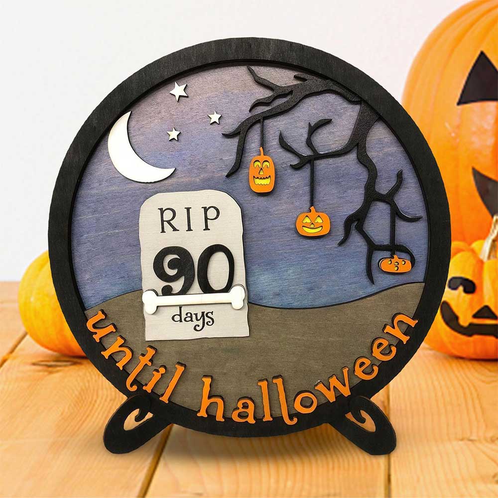 Halloween Countdown Pumpkin Calendar Board Ornament