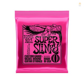 Ernie Ball Super Slinky Electric Guitar Strings 9-42 Nickel Wound for Precise Tuning