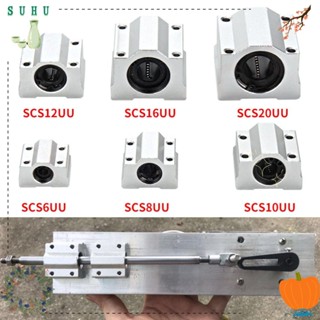 Suhu บล็อกบูชชิ่งสไลด์เพลาเราเตอร์ อะลูมิเนียม CNC SCS16UU SCS20UU น้ําหนักเบา ทนทาน สําหรับเครื่องพิมพ์ SCS8UU SCS10UU SCS12UU