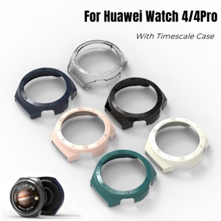 เคสนาฬิกาข้อมือ PC แบบแข็ง พร้อมสเกลวัด สําหรับ Huawei Watch 4 Pro