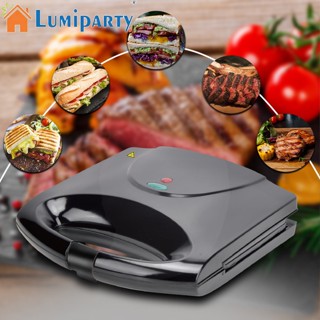 Lumiparty เครื่องปิ้งขนมปัง แบบสองด้าน 750W ขนาดเล็ก อเนกประสงค์ ไม่ติดผิว