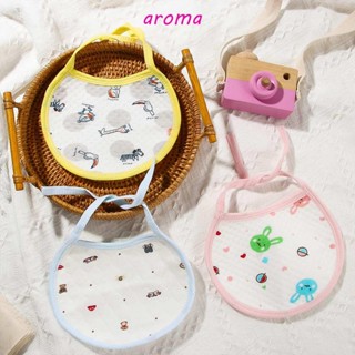 Aroma ผ้ากันเปื้อนเด็กแรกเกิด ผ้าฝ้าย กันน้ํา ทรงกลม ลายการ์ตูน