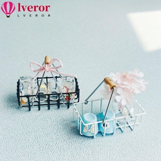 Lveror ตะกร้าเหล็ก ขนาดเล็ก สเกล 1/6 1/8 สีขาว ดํา สําหรับตกแต่งบ้านตุ๊กตา