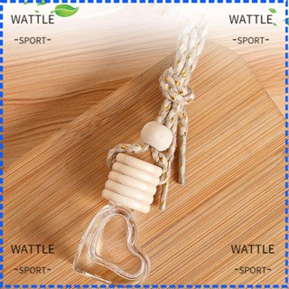 Wattle ขวดน้ําหอมเปล่า แบบใส จี้รูปหัวใจ ขนาด 6 มล. สําหรับแขวนในรถยนต์