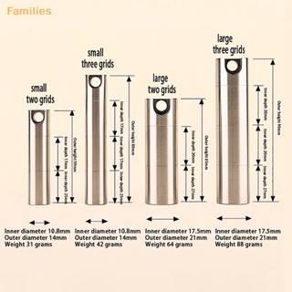 Families&gt; กล่องตลับยา แคปซูล สเตนเลส ขนาดเล็ก กันน้ํา แบบพกพา สําหรับตั้งแคมป์ เดินทาง กลางแจ้ง 1 ชิ้น