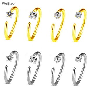 Weijiao% ห่วงจมูก ทรงสี่เหลี่ยม รูปดาว หัวใจ เครื่องประดับร่างกาย TH