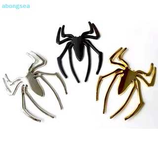 Abongsea สติกเกอร์โลหะ ลายโลโก้แมงมุม 3D สําหรับติดตกแต่งรถยนต์