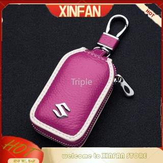 Xinfan เคสกุญแจรถยนต์ กระเป๋าสตางค์หนัง พวงกุญแจรถยนต์ สําหรับ SUZUKI Swift SX4 Vitara Carry Baleno Solio JIMNY