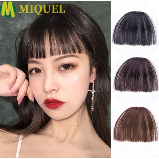 Miquel กิ๊บติดผมหน้าม้าสังเคราะห์ แบบสั้น สีดํา สีน้ําตาลธรรมชาติ