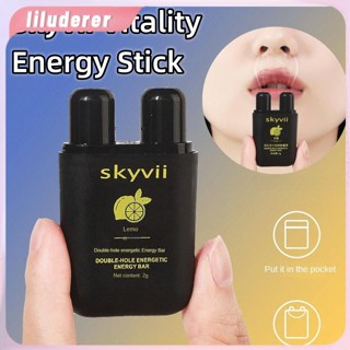 Energy nasal inhaler Skyvii Vitality ทำความสะอาดสมุนไพรกล่องคู่หลุม Refreshing Stick Anti-sleeping ขับรถดูดจมูก Cool Oil จมูก HO