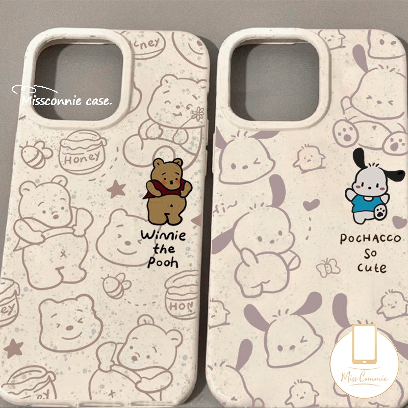 การ์ตูนน่ารัก Winnie The Pool PochaccoสุนัขสําหรับIPhone 16 14 11 13 12 15 Pro MAX XR X XS MAX 16 15 6S 8 7 Plus SE 2020 7Plus Degradable Eco-Friendlyปลอก