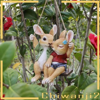 [Chiwanji2] รูปปั้นกระต่ายน่ารัก สําหรับแขวนตกแต่งทางเดิน รั้ว สวนหลังบ้าน