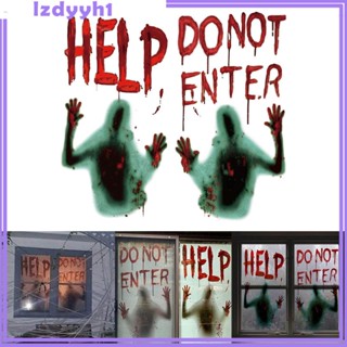 [JoyDIY] สติกเกอร์โปสเตอร์ ลาย Loviver Bloody Handprints Zombie น่ากลัว สําหรับตกแต่งผนังฮาโลวีนอีฟ