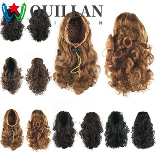 Quillan หางม้าสั้น ผมหางม้า สีน้ําตาล คุณภาพสูง ปาร์ตี้ ผู้หญิง ปุย เครื่องประดับผมสังเคราะห์ มองไม่เห็น เด็กผู้หญิง หางม้า แฮร์พีซ