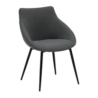 [กทม. 3-5 วัน ส่ง] Koncept furniture อาร์มแชร์ผ้า รุ่น Leanna สีเทา (59x54x74 ซม.)