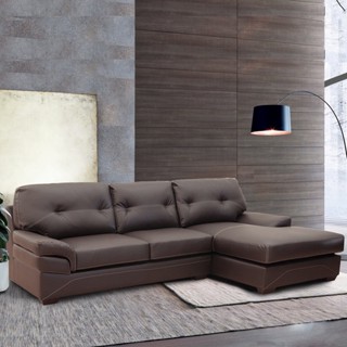 [กทม. 3-5 วัน ส่ง] Koncept furniture โซฟาเข้ามุมขวา รุ่น Tag สีน้ำตาลเข้ม (270x160x90 ซม.)