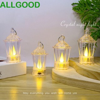 Allgoods โคมไฟคริสตัล LED แบบพกพา สีขาวอบอุ่น สไตล์ยุโรป สําหรับห้องนอน