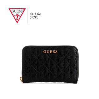 GUESS กระเป๋าสตางค์ผู้หญิง รุ่น GB898740 AVETA SLG MEDIUM ZIP AROUND สีดำ