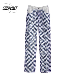 SOERVIMY กางเกงขายาว กางเกงยีสน์ผู้หญิง ทรงหลวม ๆ ตรง Retro Hip Hop Pants 2023 NEW Style WNK2390UQU 37Z230912