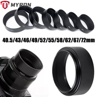 Myron ฝาครอบเลนส์ฮู้ด โลหะ สีดํา ป้องกันแสงสะท้อน แบบเปลี่ยน สําหรับ Nikon 40.5 43 46 49 52 55 58 62 67 72 มม.