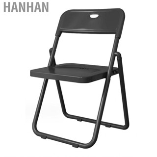 Hanhan Folding Camping Chair  Modern Reduces Noise Black Thicken Reinforce for Office Student