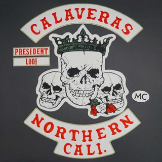 【Customized 】เสื้อแจ็กเก็ตยีน ปักลาย Velcro 3D ขนาดใหญ่ สําหรับตกแต่งรถจักรยานยนต์ CALAVERAS MC