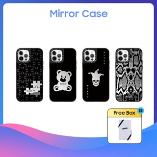 Casetify เคสโทรศัพท์มือถือแบบกระจกแข็ง ลายตุ๊กตาหมีปีศาจ BLVCK สําหรับ iPhone 12 13 14 15 Plus Pro Max